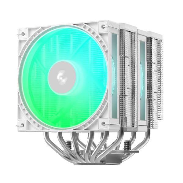 Кулер для процессора DEEPCOOL AG620 G2 WH ARGB LGA1954/1851/1700/AM5/AM4 (9шт/кор, TDP 270W, PWM, DUAL ARGB Fan 120mm, 6 тепл. трубок, белый) RET (R-AG620-WHAMMG2-G)
