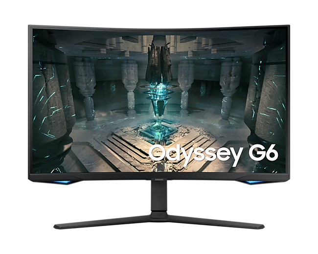 Samsung 32" Odyssey G6 S32BG650EI Curved VA 16:9 2560x1440x240Hz 1ms 350cd 2500:1 178/178 1,07 млрд HDMI*2 DP USB3.0x2 Spk HAS Pivot Tiltl VESA Black