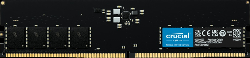 Оперативная память Crucial by Micron 64GB DDR5-5600 UDIMM (CT64G56C46U5) CL46 1.1V, 1 Year Warrаnty