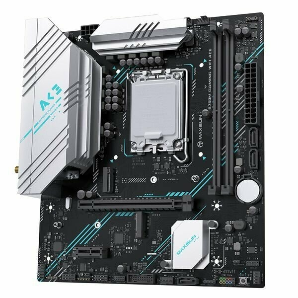 Материнская плата MAXSUN MS-B760M Gaming WIFI ACE, LGA1700, B760, 2*DDR5, 3*SATA3, 2*M.2, 4*USB 3.2, 2*USB 2.0, 1*PCIEx16, 1*PCIEx1, VGA+HDMI, mATX