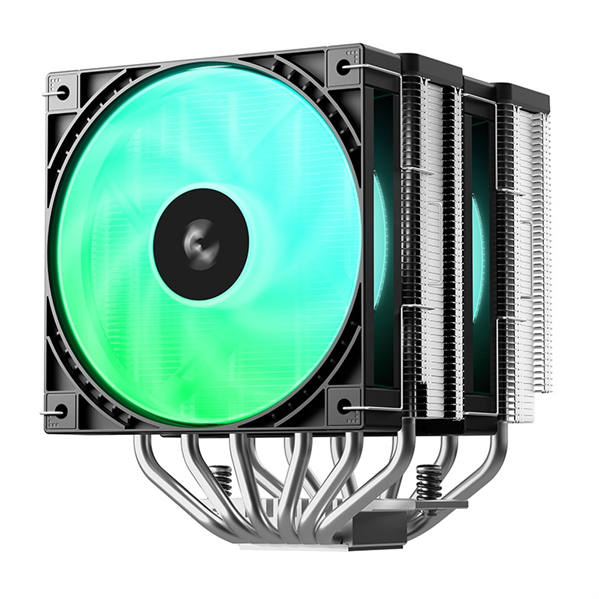 Кулер для процессора DEEPCOOL AG620 G2 ARGB LGA1954/1851/1700/AM5/AM4 (9шт/кор, TDP 270W, PWM, DUAL ARGB Fan 120mm, 6 тепл. трубок, черный) RET (R-AG620-BKAMMG2-G)