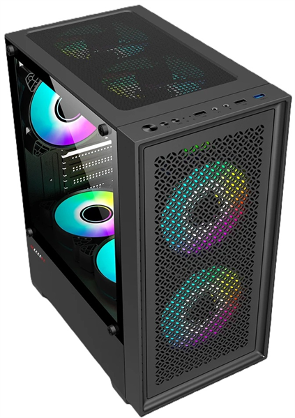 корпус Accord ACC-1902 black w/o PSU mATX 7x120mm 2xUSB2.0 1xUSB3.0 audio bott PSU