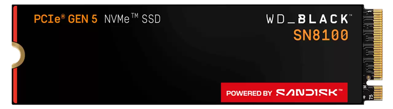 Твердотельный накопитель Western Digital Black SN8100 SSD M2.2280 PCIe 5.0 2Tb, 14900MBs/14000MBs, TBW 2400, WDS200T1X0M, 1 year (незначительное повреждение коробки)