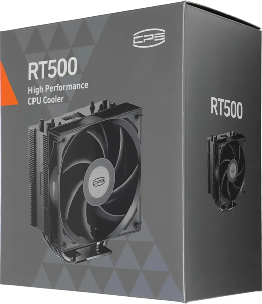 Кулер для процессора PCCooler RT500 BK, 120mm FAN, 5 HEAT PIPES, 4-PIN PWM, 500-2200 RPM, 34.9 DBA, HYDRO BEARING, LGA 1851/1700/1200/115X, AMD AM5/AM4