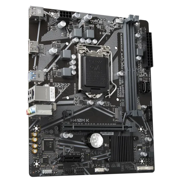 Материнская плата GIGABYTE H410M K 2.0, LGA1200, Q470, 2*DDR4, 2*SATA, 1*M.2, 2*USB 3.2, 4*USB 2.0, 1*PCIx16, 1*PCIx1, HDMI, mATX