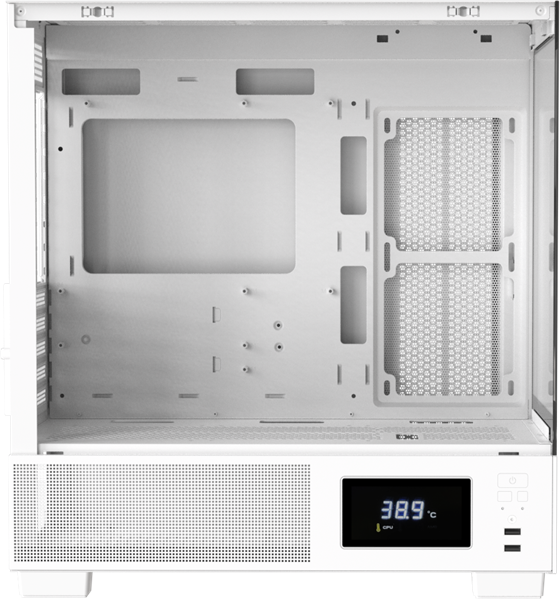 Корпус Formula V Line Crystal E1M White, MATX, USB3.0*2, Switch Display Panel