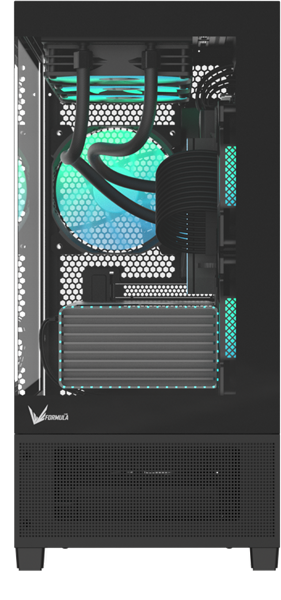 корпус Formula V Line Crystal E1M Black, MATX, USB3.0*2, Switch Display Panel