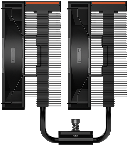 Кулер для процессора PCCooler RT620 Digital BK, 2x120mm FAN, 6 HEAT PIPES, 4-PIN PWM, 500-2200 RPM, 34.9 DBA, HYDRO BEARING, LED temp., LGA 1851/1700/1200/115X, AMD AM5/AM4