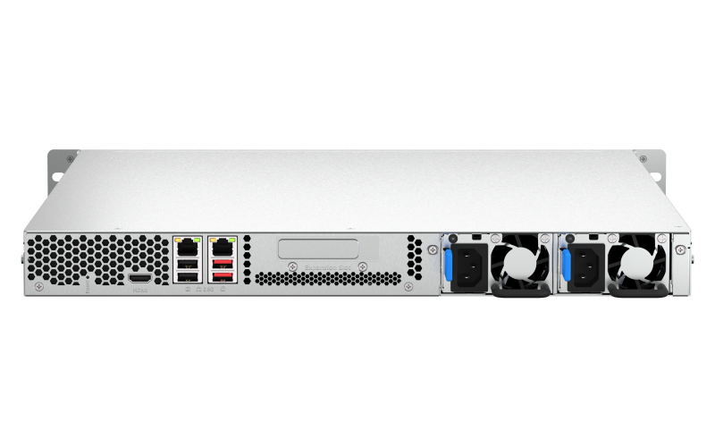 Система хранения данных QNAP SMB 1U/4bay QC 2,0GhzCPU/8Gb(upto16Gb)/upto 28HDD with TL-R1200S-RP/SATA(3,5" 2,5")/ 2xUSB3.2 2xUSB2.0/1xEXP.slot/1xHDMI/2x2,5GbE/iSCSI/2xPS/no rail(RAIL-B02)/3YW TS-464U-RP-8G-EU-QL