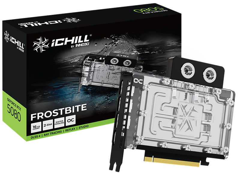 Видеокарта INNO3D RTX 5080 iChill FROSTBITE//RTX5080, HDMI, DP*3, 16G,D7