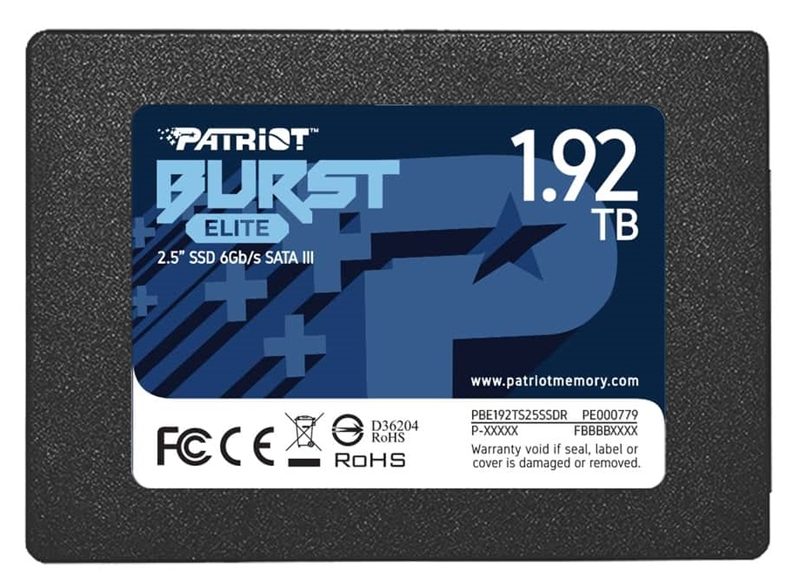 Твердотельный накопитель Patriot SSD BURST ELITE 1920Gb SATA3 2.5” R450/W320 TBW 800TB 3D NAND