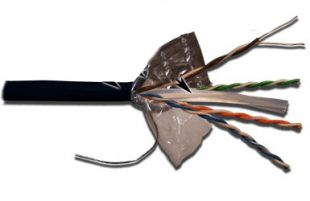 Кабель Кабель LANMASTER F/UTP, 4 пары, кат. 6, с перегородкой, 250Mhz, PE, внешний, с водоблок. слоем, 305 м