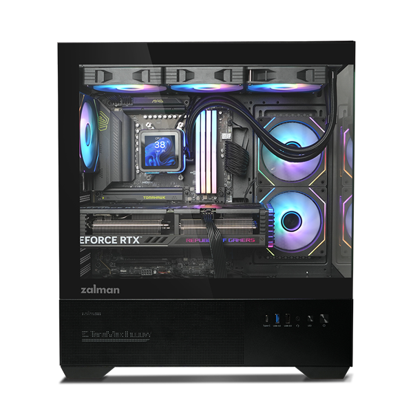 Корпус ZALMAN CHRONIX V2, ATX, BLACK, WINDOW, 1xCombo (3.5’’ or 2.5’’), 1x3.5’’HDD, 2x2.5’’SSD, 1xUSB2.0, 1xUSB3.0, 1xUSB Type-C, SIDE 2x120mm ARGB, REAR 1x120mm ARGB