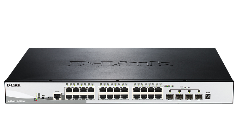 Коммутатор D-Link PROJ Настраиваемый L2+ стекируемый PoE-коммутатор, 48x1000Base-T PoE, 4x10GBase-X SFP+, PoE-бюджет 370 Вт (740 Вт с DPS-700), CLI, консольный порт RJ-45, RPS