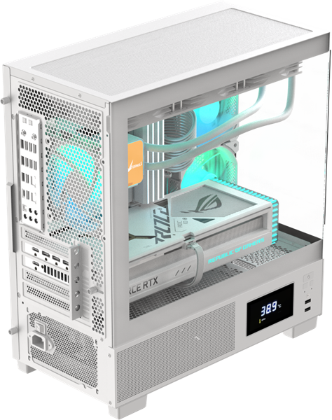 Корпус Formula V Line Crystal E1M White, MATX, USB3.0*2, Switch Display Panel