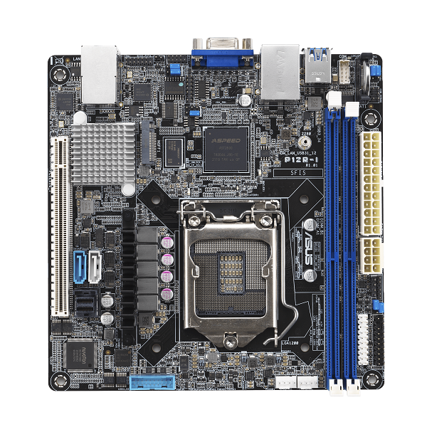 Серверная материнская плата ASUS Motherboard P12R-I Mini-ITX,1xLGA1200,2x3200/2933/2666UDIMM(upto64GB),6xSATA3 6Gb/s p,1xM.2,1xPCIe Gen4 slot (1x16),3Y Wr