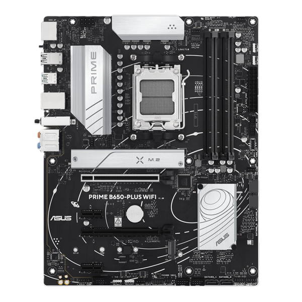 Материнская плата ASUS PRIME B650-PLUS WIFI, AM5, B650, 4*DDR5, 4*SATA, 2*M.2, 6*USB 3.2, 2*USB 2.0, 3*PCIx16, 2*PCIx1, DP+HDMI, ATX; 90MB1KP0-M0EAY0