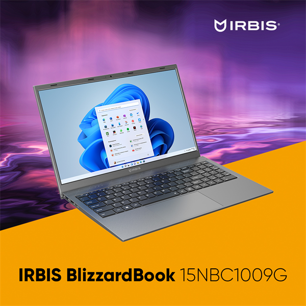 IRBIS Blizzard 15NBC1009 AMD Ryzen R7 5825U, 15.6"LCD 1920*1080 IPS 16GB sodimm +512GB SSD, AC wifi, Front camera:2MP, 5000mha battery, A METAL with chamfer, USB TYPE C , M.2 port *2 Windows 11 Pro