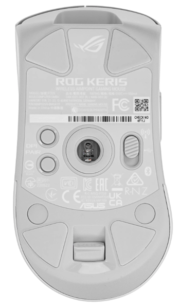 Мышь ASUS ROG KERIS WIRELESS AIMPOINT, 75g, 2.4GHz RF, Bluetooth 5.1, 36K DPI sensor, 5 Programmable Button, White