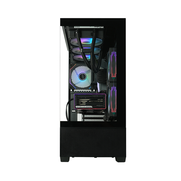 Корпус ZALMAN CHRONIX V2, ATX, BLACK, WINDOW, 1xCombo (3.5’’ or 2.5’’), 1x3.5’’HDD, 2x2.5’’SSD, 1xUSB2.0, 1xUSB3.0, 1xUSB Type-C, SIDE 2x120mm ARGB, REAR 1x120mm ARGB