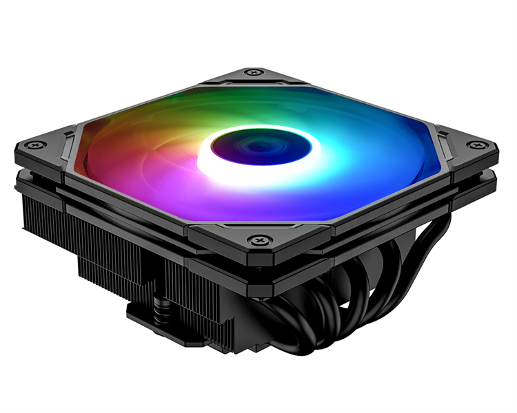 Кулер для процессора ID-COOLING IS-55 ARGB LGA1700/1200/115X/AM5/AM4 низкопрофильный высота 55mm (27шт/кор, TDP 125W, PWM, 5 тепл.трубок + медная база, ARGB FAN 120mm, черный) BOX