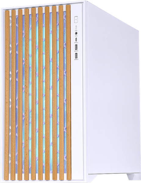 корпус Formula V Line TimberLine T0 White, ATX, wood+plastic front, TYPE-C*1, USB3.0*2, FRONT 3x120mm FRGB, REAR 1x120mm FRGB