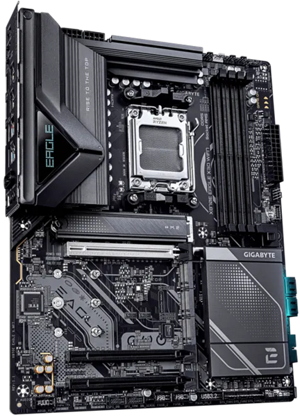 Материнская плата GIGABYTE X870E EAGLE X3D WIFI7, AM5, X870, 4*DDR5, 4*SATA, 4*M.2, 5*USB 3.2, Type-C, 3*PCIx16, HDMI, ATX