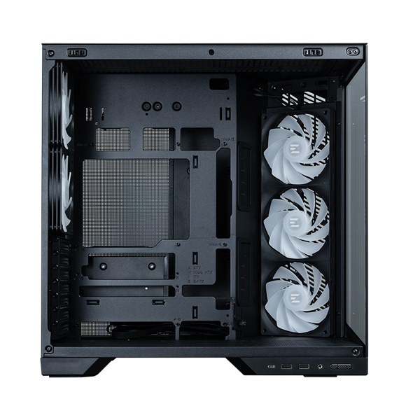 корпус ZALMAN D50, ATX, BLACK, WINDOW, 1xCombo (2.5'' or 3.5''), 2x2.5'', 2x3.5'', 1xUSB TYPE-C, 2xUSB3.0, SIDE 3x120 ARGB, REAR 2x120 ARGB