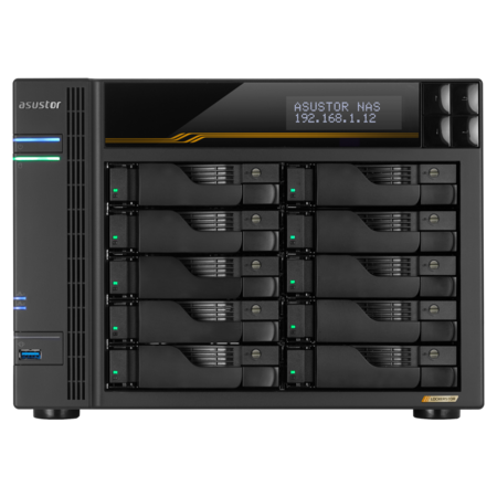 сетевое хранилище ASUSTOR AS6810T 10-Bay NAS/AMD Ryzen V3C14 2,3GHz/16GB DDR5, noHDD(HDD,SSD)/2x5,2х10,Gbe(LAN)/3xUSB3.2,Type-C; 90IX01T0-BW3S00