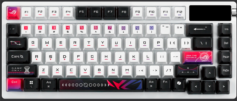Клавиатура ASUS M704 ROG AZOTH X, 2.4GHz RF, Bluetooth 5.1, 75%, PBT, RGB Lighting