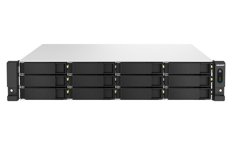 Система хранения данных QNAP ENTERPRISE 2U/18bay 6C 2,9GhzCPU/32Gb(upto128Gb)/12 SATA(3,5" 2,5")/6 HDD/SSD SATA(2,5")/4xUSB/3xExp.slot/2x2,5Gb 2x10Gb(BASE-T)/iSCSI/2xPS/no rail(RAIL-B02)/5YW TS-h1887XU-RP-E2336-32G-EU-RU