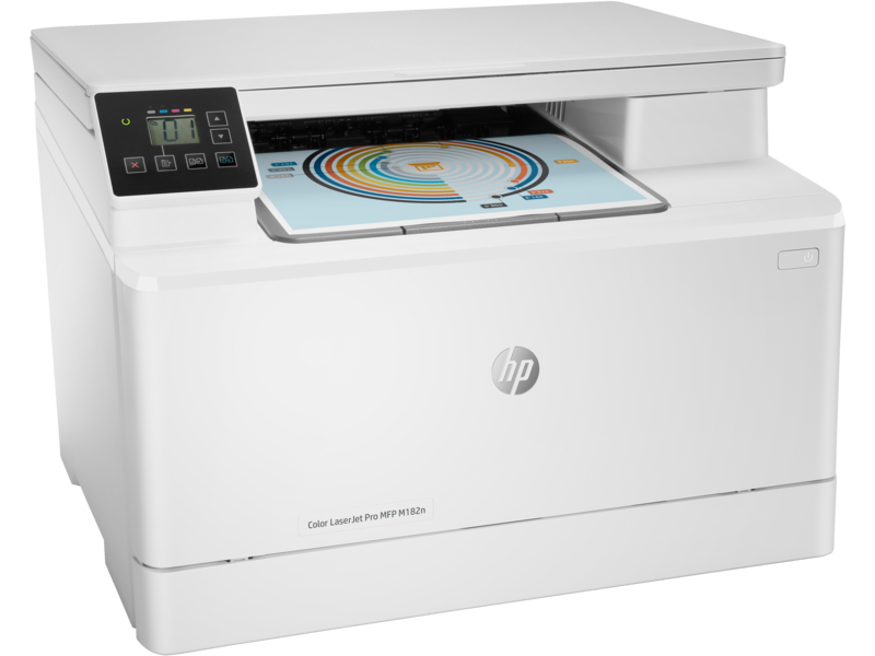 Многофункциональное устройство HP Color LaserJet Pro MFP M182n (p/c/s ,A4, 16ppm, 256Mb, USB, Fast Ethernet10/100 Base-TX,1 tray 150, cartridge 800&700 cmy in box, Repl. T6B70A) (7KW54A#B19)