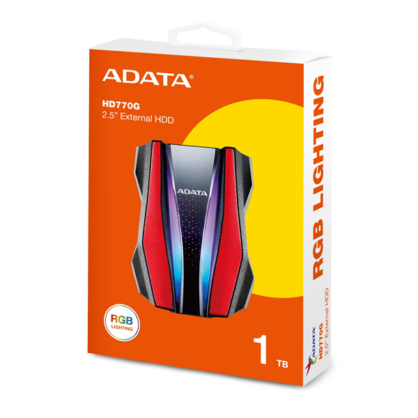 Внешний накопитель External HDD ADATA 1TB USB 3.2 Gen 1 (USB 5Gbps) COLOR BOX red