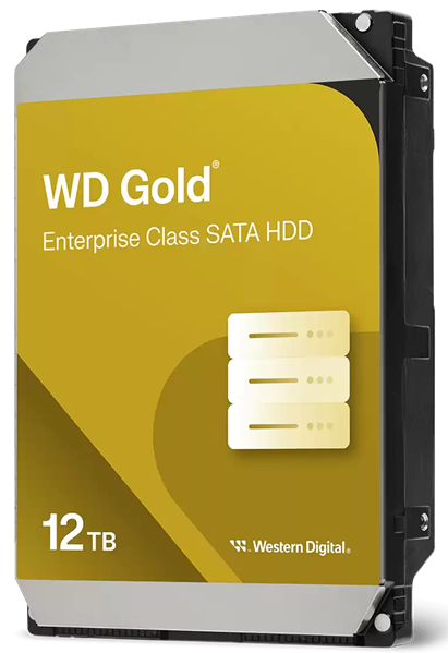 Жесткий диск Western Digital GOLD HDD SATA 12TB, 7200rpm, 512MB buffer, 512e, WD122KRYZ, 1 year