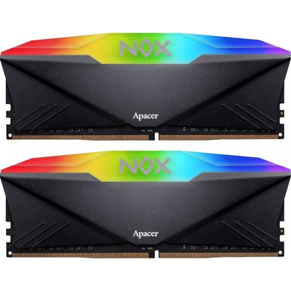 Оперативная память Apacer DDR4 32GB 3200MHz DIMM NOX RGB Black Gaming Memory (PC4-25600) CL16 1.35V Kit (2x16GB) Intel XMP 2.0, Heat Sink (Retail) 1024*8 3 years (AH4U32G32C28YNBAA-2)
