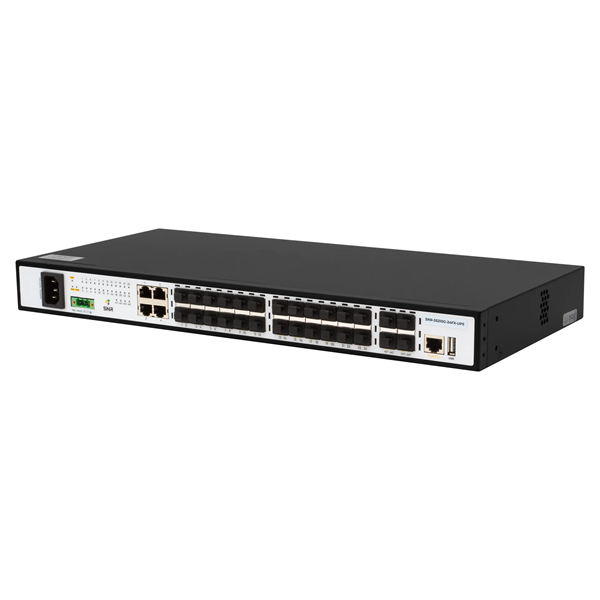 Коммутатор SNR Управляемый коммутатор уровня 2+, 20 портов 100/1000Base-X SFP, 4 порта Combo 10/100/1000Base-T|100/1000Base-X SFP, 4 порта 1/10G SFP+, встроенный БП ~220V AC, разъем для АКБ 12V с возможностью за