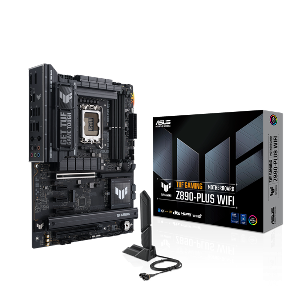 Материнская плата ASUS TUF GAMING Z890-PLUS WIFI, LGA1851, Z890, 4*DDR5, 4*SATA, 4*M.2, 6*USB 3.2, Type-C, 2*PCIx16, 1*PCIx4, 2*PCIx1, Thunderbolt™ 4, HDMI+DP, ATX; 90MB1IQ0-M0EAY0