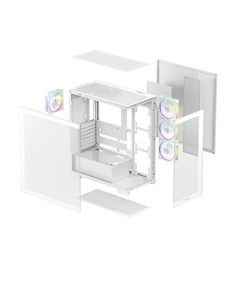 корпус Deepcool CG580 4F V2 WH без БП, боковое окно (панорама), 4x120mm ARGB PWM вентилятора, белый, ATX (R-CG580-WHADA4-G-2)