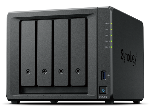 Система хранения данных Synology QC 2,0GhzCPU/2GB(6)/RAID0,1,10,5,6/upto 4HP HDD SATA(3.5', 2.5')/2xM.2/2xUSB3.2/1xGbE/1x2.5GbE/iSCSI/1xPS/1YW repl DS423+