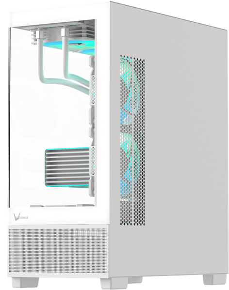 Корпус Formula V Line Crystal E1 White, ATX, TYPE-C*1, USB3.0*2, Switch Display Panel