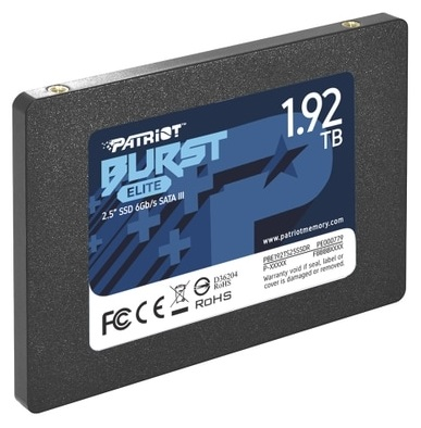 Твердотельный накопитель Patriot SSD BURST ELITE 1920Gb SATA3 2.5” R450/W320 TBW 800TB 3D NAND