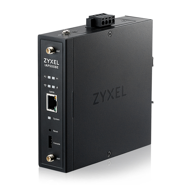 точка доступа Промышленная точка доступа Zyxel NebulaFlex IAP500BE, Wi-Fi 7 (BE5100), MU-MIMO 2x2+2x2, внешние антенны (в комплекте), 1xLAN 2.5GE, питание PoE или 2xDC, крепление на DIN-рейку