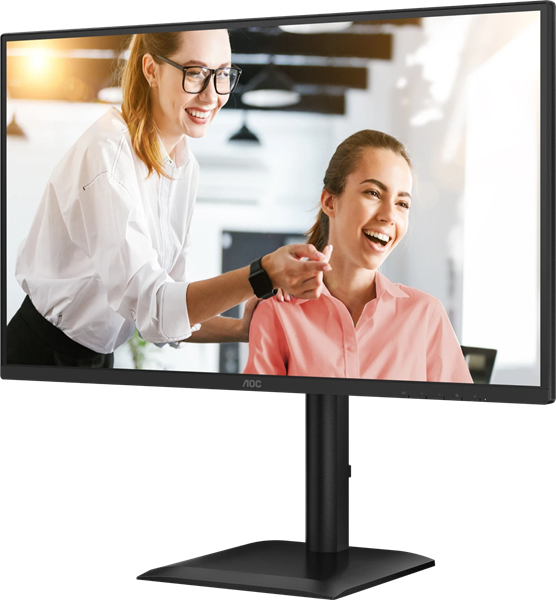 Монитор 27" AOC 2560x1440 WLED 16:9 IPS 350cd, 1500:1, 20M:1, 4ms, 178°/178°, HDMI, DP, 120Hz, Speakers, Tilt, Height, Swivel, Pivot, VESA, Internal, Black, 3y
