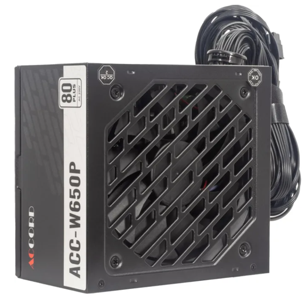 блок питания Accord ATX 650W ACC-W650P 80+ white (20+4pin) 120mm fan 6xSATA RTL