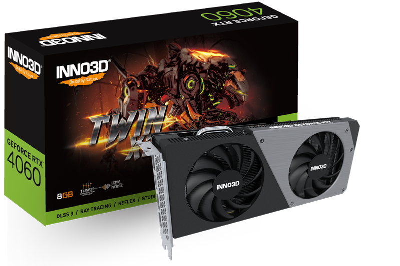 Видеокарта INNO3D RTX 4060 Twin X2//RTX4060, HDMI, DP*3, 8G,D6