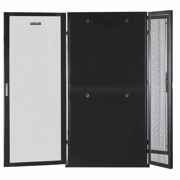 Серверный шкаф SMARTWATT Серверный шкаф Rack S-Series 42U 800x1070мм, двери с перфорацией, боковые панели 4шт и ролики в комплекте, черный (4512020620017)