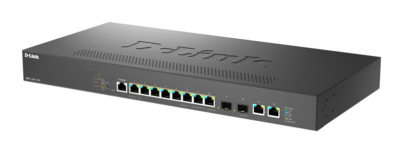 Коммутатор D-Link Управляемый L2 PoE-коммутатор, 8x2.5GBase-T PoE, 2x10GBase-T, 2x10GBase-X SFP+, PoE-бюджет 240 Вт, защита от статического электричества до 6 кВ, CLI, консольный порт RJ-45