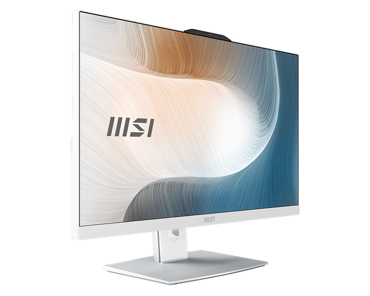 Моноблок MSI Modern AM242P 1M AiO 23,8" FHD (1920x1080)IPS AG Non-touch, Core i3-100U (1.2GHz), 8Gb DDR5(1*8GB), 512GB SSD M.2, Intel UHD, WiFi, BT, camera, WirelessKB&mouse Eng/Rus, No OS,1y,White