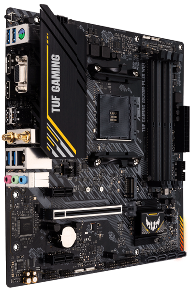 Материнская плата ASUS TUF GAMING A520M-PLUS WIFI, Socket AM4, A520, 4*DDR4, D-Sub+DVI+HDMI, SATA3 + RAID, Audio, Gb LAN, USB 3.2*7, USB 2.0*5, COM*1 header (w/o cable), mATX ;90MB17F0-M0EAY0