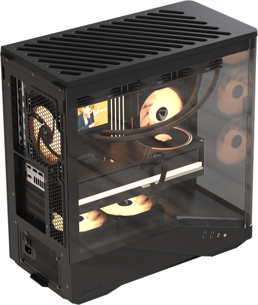 корпус Formula V Line Crystal U9 PA Black, ATX, TYPE-C*1, USB3.0*2, Curved Glass, SIDE 3x PERFORMANCE ARGB, REAR 1x PERFORMANCE ARGB